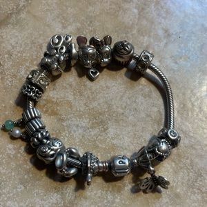 Pandora small bracelet and charms